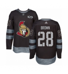 Men's Ottawa Senators #28 Connor Brown Authentic Black 1917-2017 100th Anniversary Hockey Jersey