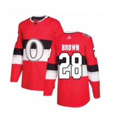 Youth Ottawa Senators #28 Connor Brown Authentic Red 2017 100 Classic Hockey Jersey