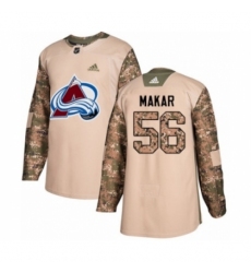 Men's Adidas Colorado Avalanche #56 Cale Makar Authentic Camo Veterans Day Practice NHL Jersey