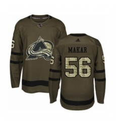 Men's Adidas Colorado Avalanche #56 Cale Makar Authentic Green Salute to Service NHL Jersey