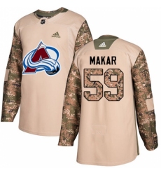 Men's Adidas Colorado Avalanche #59 Cale Makar Authentic Camo Veterans Day Practice NHL Jersey