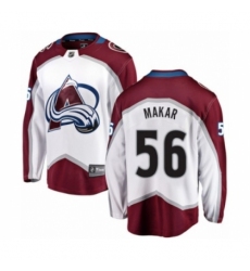 Men's Colorado Avalanche #56 Cale Makar Authentic White Away Fanatics Branded Breakaway NHL Jersey