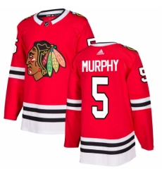 Men's Adidas Chicago Blackhawks #5 Connor Murphy Authentic Red Home NHL Jersey