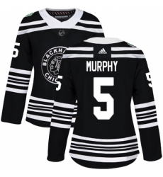 Women's Adidas Chicago Blackhawks #5 Connor Murphy Authentic Black 2019 Winter Classic NHL Jersey