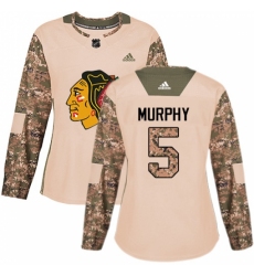 Women's Adidas Chicago Blackhawks #5 Connor Murphy Authentic Camo Veterans Day Practice NHL Jersey