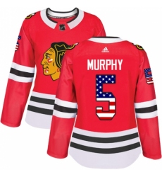 Women's Adidas Chicago Blackhawks #5 Connor Murphy Authentic Red USA Flag Fashion NHL Jersey