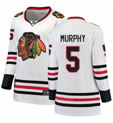 Women's Chicago Blackhawks #5 Connor Murphy Authentic White Away Fanatics Branded Breakaway NHL Jersey