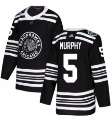 Youth Adidas Chicago Blackhawks #5 Connor Murphy Authentic Black 2019 Winter Classic NHL Jersey