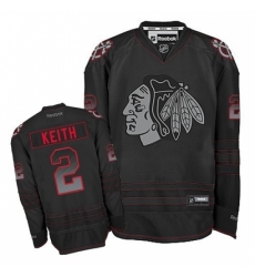 Men's Reebok Chicago Blackhawks #2 Duncan Keith Premier Black Accelerator NHL Jersey