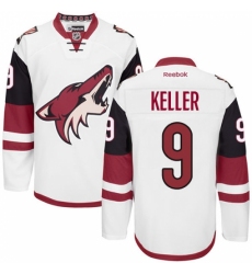 Men's Reebok Arizona Coyotes #9 Clayton Keller Authentic White Away NHL Jersey