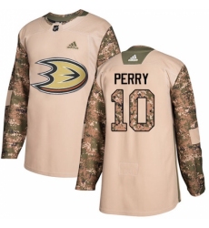 Men's Adidas Anaheim Ducks #10 Corey Perry Authentic Camo Veterans Day Practice NHL Jersey