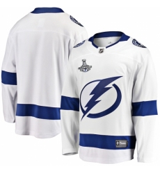 Men's Tampa Bay Lightning Fanatics Branded White Blank Away 2020 Stanley Cup Champions Breakaway Jersey