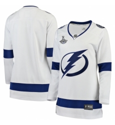 Women's Tampa Bay Lightning Fanatics Branded White Blank Away 2020 Stanley Cup Champions Breakaway Jersey