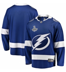 Youth Tampa Bay Lightning Fanatics Branded Blue Blank Home 2020 Stanley Cup Champions Breakaway Jersey