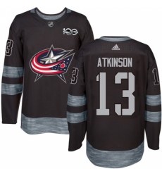 Men's Adidas Columbus Blue Jackets #13 Cam Atkinson Authentic Black 1917-2017 100th Anniversary NHL Jersey