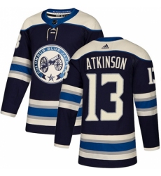 Men's Adidas Columbus Blue Jackets #13 Cam Atkinson Authentic Navy Blue Alternate NHL Jersey