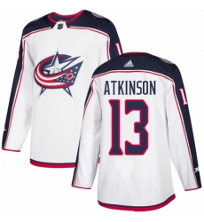 Men's Adidas Columbus Blue Jackets #13 Cam Atkinson White Road Authentic Stitched NHL Jersey