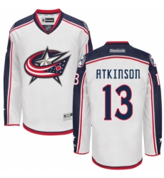 Men's Reebok Columbus Blue Jackets #13 Cam Atkinson Authentic White Away NHL Jersey