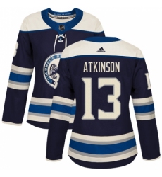 Women's Adidas Columbus Blue Jackets #13 Cam Atkinson Authentic Navy Blue Alternate NHL Jersey