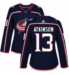 Women's Adidas Columbus Blue Jackets #13 Cam Atkinson Authentic Navy Blue Home NHL Jersey