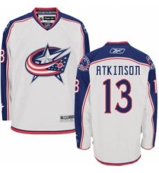 Women's Reebok Columbus Blue Jackets #13 Cam Atkinson Authentic White Away NHL Jersey