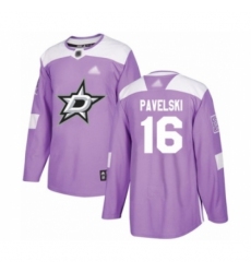 Men's Dallas Stars #16 Joe Pavelski Authentic Purple Fights Cancer Practice Hockey Jersey