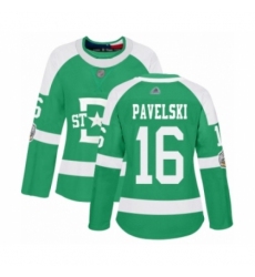 Women's Dallas Stars #16 Joe Pavelski Authentic Green 2020 Winter Classic Hockey Jersey