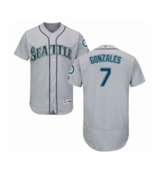 Men's Seattle Mariners #7 Marco Gonzales Grey Road Flex Base Authentic Collection Baseball Player Jersey