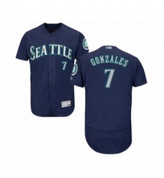 Men's Seattle Mariners #7 Marco Gonzales Navy Blue Alternate Flex Base Authentic Collection Baseball Player Jersey