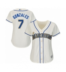 Women's Seattle Mariners #7 Marco Gonzales Authentic Cream Alternate Cool Base Baseball Player Jersey