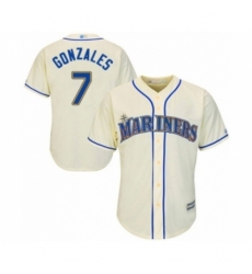 Youth Seattle Mariners #7 Marco Gonzales Authentic Cream Alternate Cool Base Baseball Player Jersey