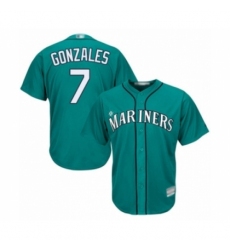 Youth Seattle Mariners #7 Marco Gonzales Authentic Teal Green Alternate Cool Base Baseball Player Jersey