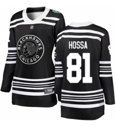 Women's Chicago Blackhawks #81 Marian Hossa Black 2019 Winter Classic Fanatics Branded Breakaway NHL Jersey