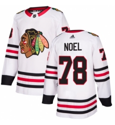 Men's Adidas Chicago Blackhawks #78 Nathan Noel Authentic White Away NHL Jersey