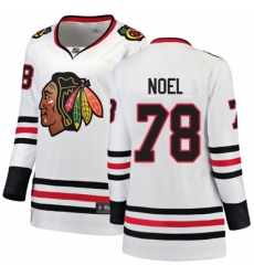 Women's Chicago Blackhawks #78 Nathan Noel Authentic White Away Fanatics Branded Breakaway NHL Jersey