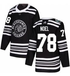 Youth Adidas Chicago Blackhawks #78 Nathan Noel Authentic Black 2019 Winter Classic NHL Jersey