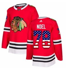 Youth Adidas Chicago Blackhawks #78 Nathan Noel Authentic Red USA Flag Fashion NHL Jersey