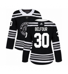 Women's Chicago Blackhawks #30 ED Belfour Authentic Black Alternate Hockey Jersey