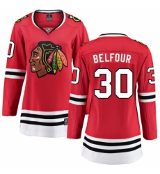 Women's Chicago Blackhawks #30 ED Belfour Fanatics Branded Red Home Breakaway NHL Jersey