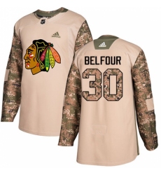 Youth Adidas Chicago Blackhawks #30 ED Belfour Authentic Camo Veterans Day Practice NHL Jersey