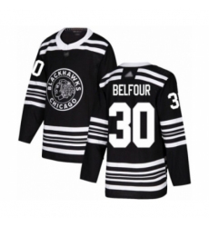 Youth Chicago Blackhawks #30 ED Belfour Authentic Black Alternate Hockey Jersey