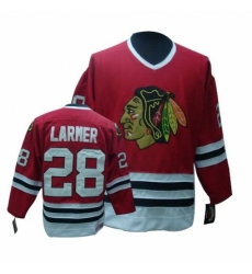Men's CCM Chicago Blackhawks #28 Steve Larmer Premier Red Throwback NHL Jersey