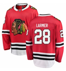 Men's Chicago Blackhawks #28 Steve Larmer Fanatics Branded Red Home Breakaway NHL Jersey