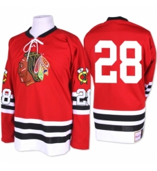 Men's Mitchell and Ness Chicago Blackhawks #28 Steve Larmer Authentic Red 1960-61 Throwback NHL Jersey