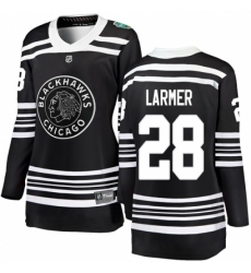 Women's Chicago Blackhawks #28 Steve Larmer Black 2019 Winter Classic Fanatics Branded Breakaway NHL Jersey