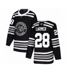 Youth Chicago Blackhawks #28 Steve Larmer Authentic Black Alternate Hockey Jersey