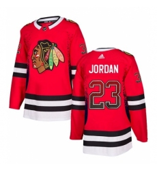 Men's Adidas Chicago Blackhawks #23 Michael Jordan Authentic Red Drift Fashion NHL Jersey