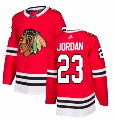 Men's Adidas Chicago Blackhawks #23 Michael Jordan Premier Red Home NHL Jersey