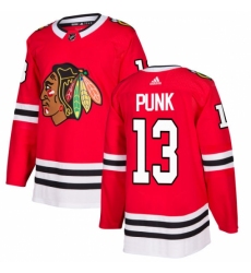 Men's Adidas Chicago Blackhawks #13 CM Punk Authentic Red Home NHL Jersey
