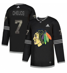 Men's Adidas Chicago Blackhawks #7 Chris Chelios Black Authentic Classic Stitched NHL Jersey